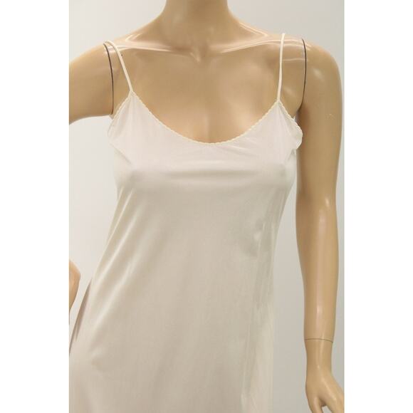 Vintage Vanity Fair Long Slip Nylon Size 34 Midi Formal Creamy White Ivory - Picture 7 of 9